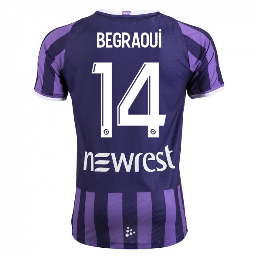 Bambino Maglia Yanis Begraoui #14 Porpora Kit Gara Away 2023/24 Maglietta