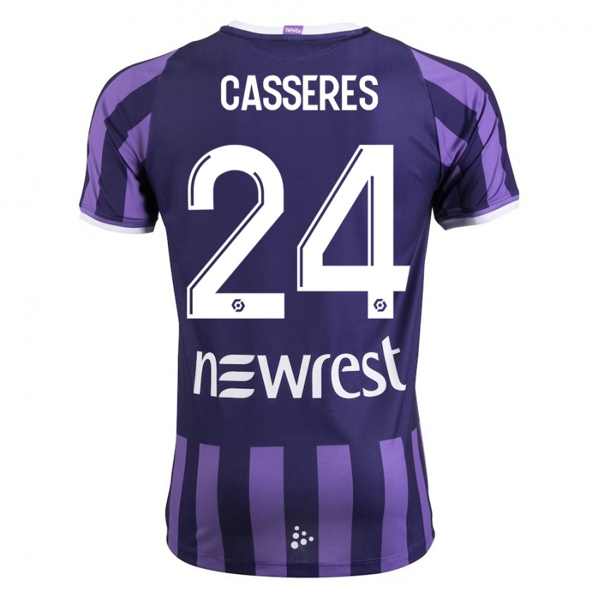 Bambino Maglia Cristian Cásseres Jr. #24 Porpora Kit Gara Away 2023/24 Maglietta