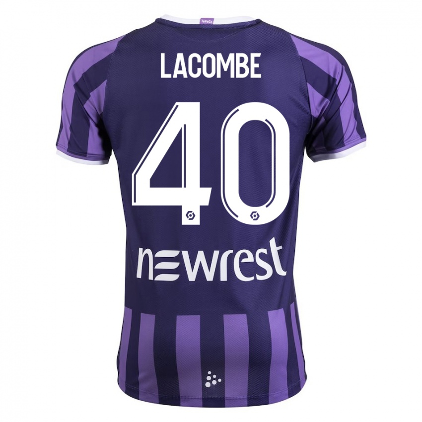 Bambino Maglia Justin Lacombe #40 Porpora Kit Gara Away 2023/24 Maglietta