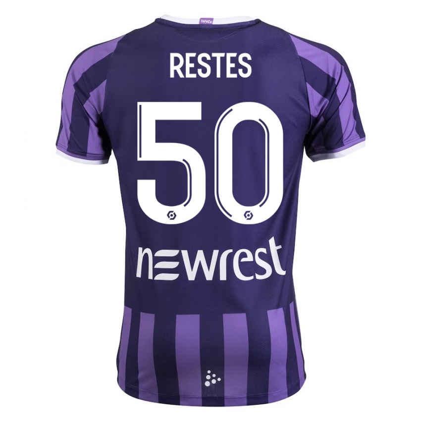 Bambino Maglia Guillaume Restes #50 Porpora Kit Gara Away 2023/24 Maglietta