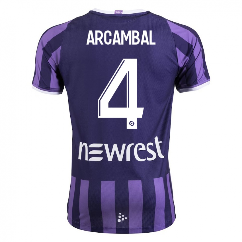 Bambino Maglia Anais Arcambal #4 Porpora Kit Gara Away 2023/24 Maglietta