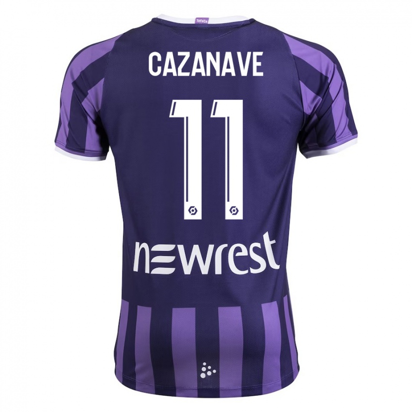 Bambino Maglia Julie Cazanave #11 Porpora Kit Gara Away 2023/24 Maglietta