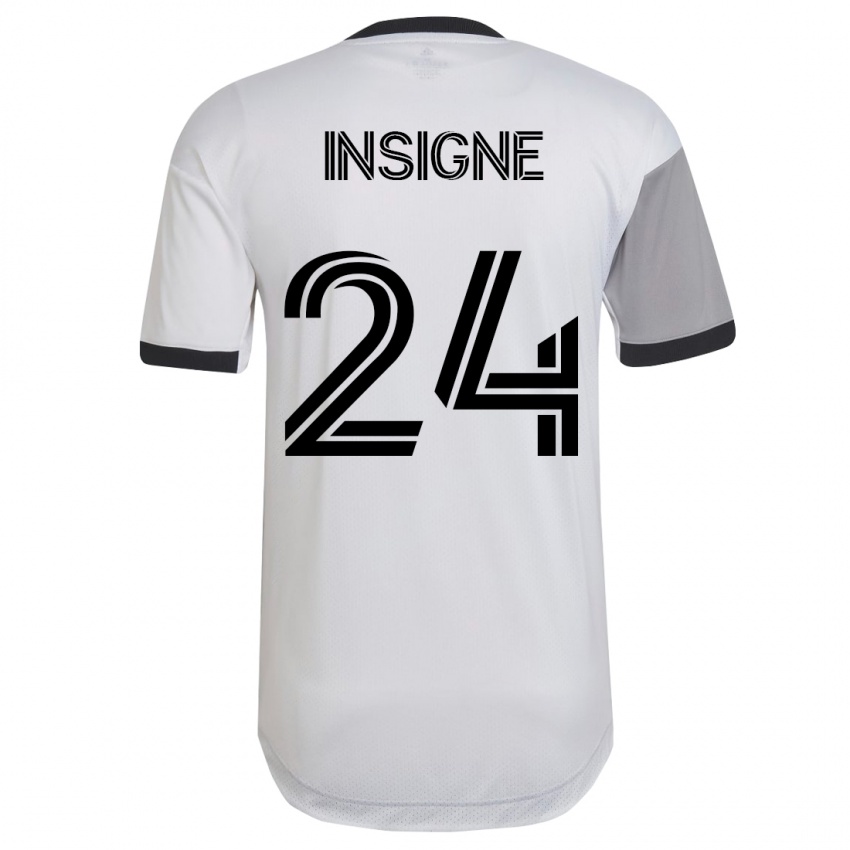 Bambino Maglia Lorenzo Insigne #24 Bianco Kit Gara Away 2023/24 Maglietta