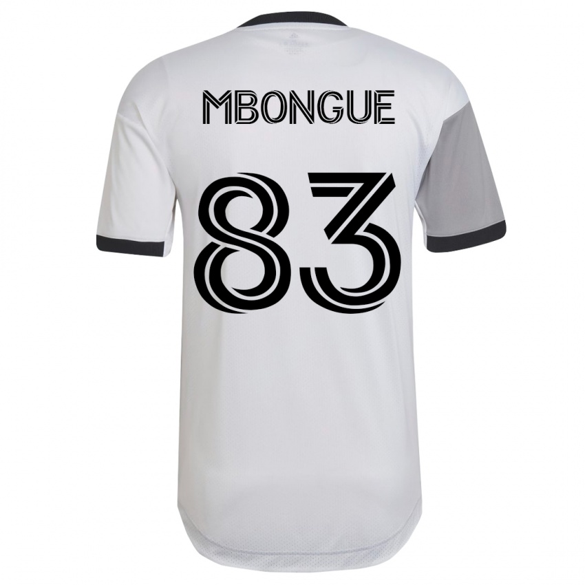 Bambino Maglia Hugo Mbongue #83 Bianco Kit Gara Away 2023/24 Maglietta