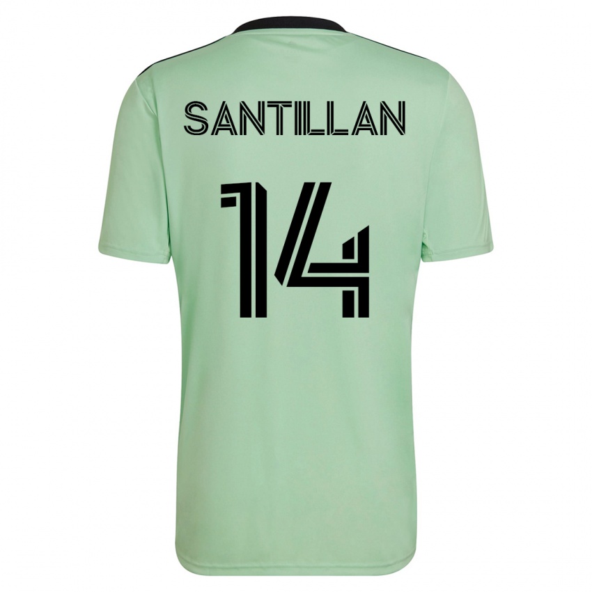 Bambino Maglia Jonathan Santillan #14 Verde Chiaro Kit Gara Away 2023/24 Maglietta