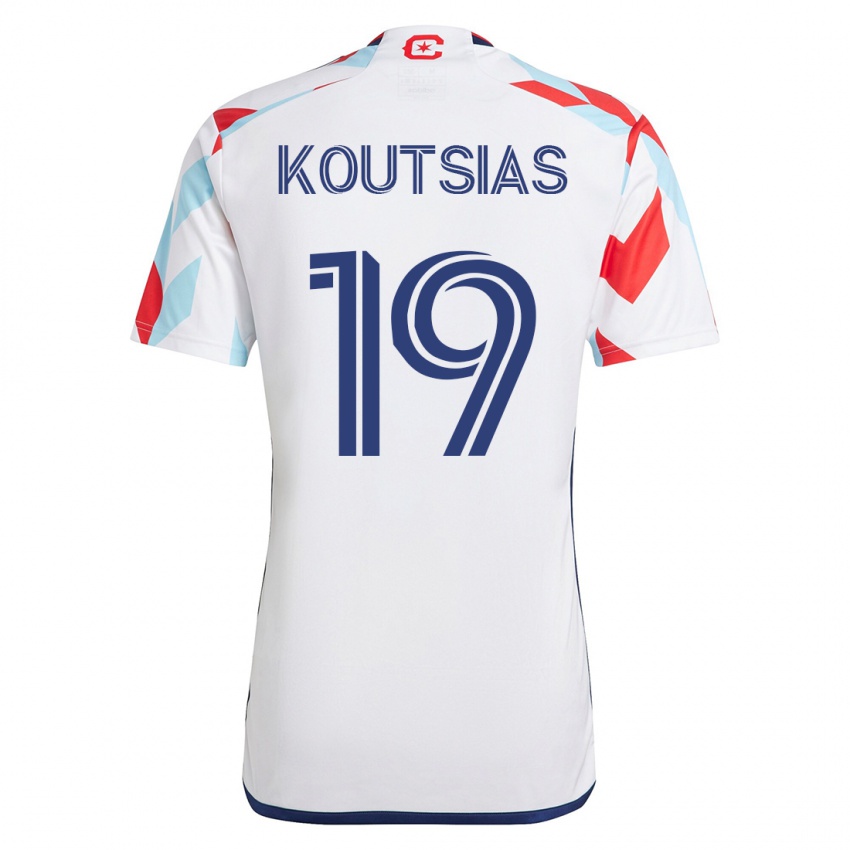 Bambino Maglia Georgios Koutsias #19 Bianco Blu Kit Gara Away 2023/24 Maglietta