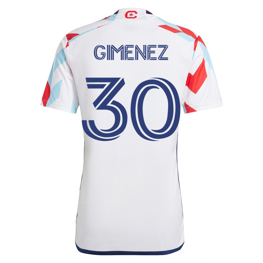 Bambino Maglia Gastón Giménez #30 Bianco Blu Kit Gara Away 2023/24 Maglietta