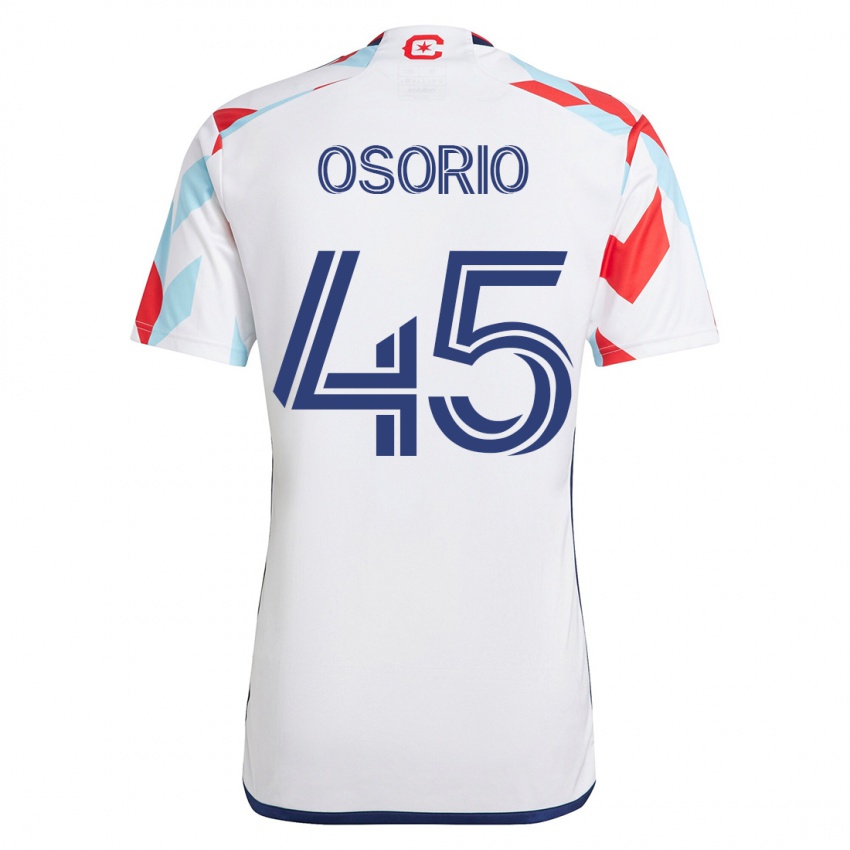 Bambino Maglia Harold Osorio #45 Bianco Blu Kit Gara Away 2023/24 Maglietta