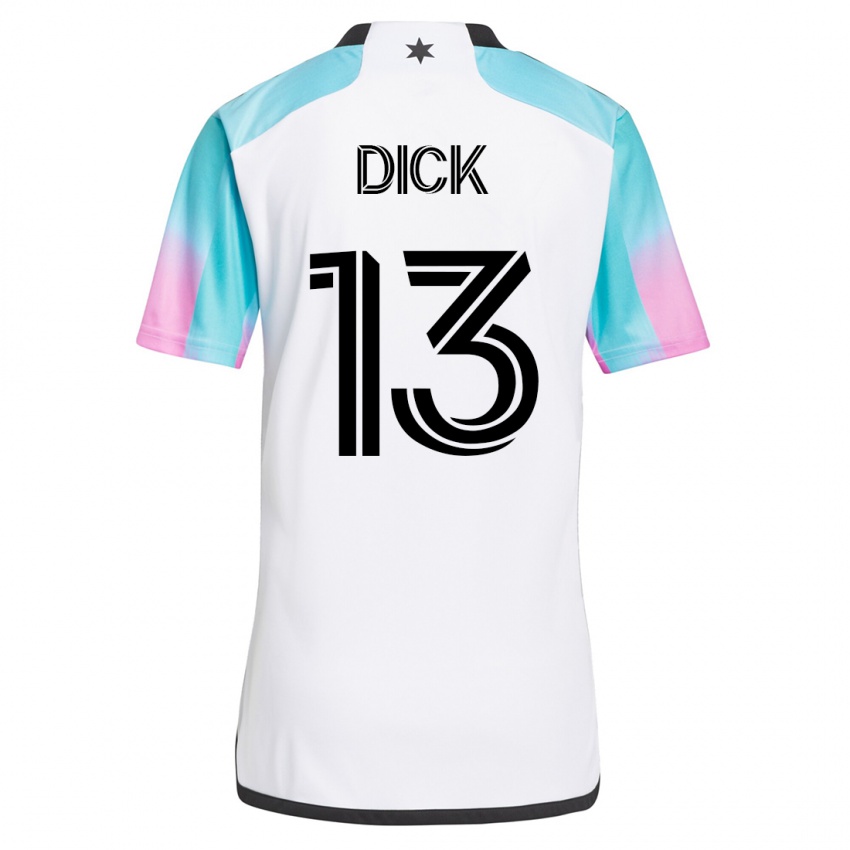 Bambino Maglia Eric Dick #13 Bianco Kit Gara Away 2023/24 Maglietta