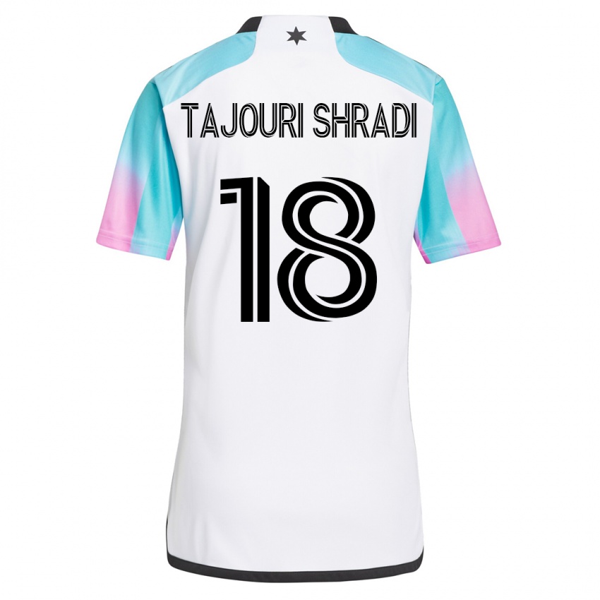 Bambino Maglia Ismael Tajouri-Shradi #18 Bianco Kit Gara Away 2023/24 Maglietta