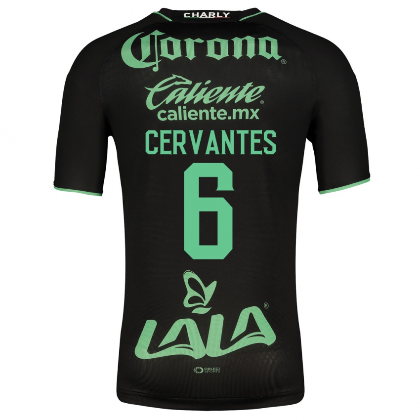 Bambino Maglia Alan Cervantes #6 Nero Kit Gara Away 2023/24 Maglietta