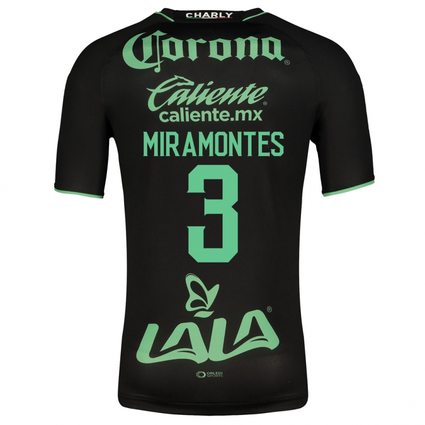 Bambino Maglia Natalia Miramontes #3 Nero Kit Gara Away 2023/24 Maglietta