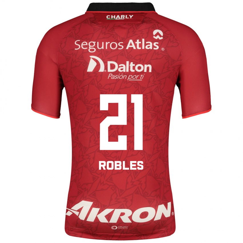 Bambino Maglia Carlos Robles #21 Rosso Kit Gara Away 2023/24 Maglietta