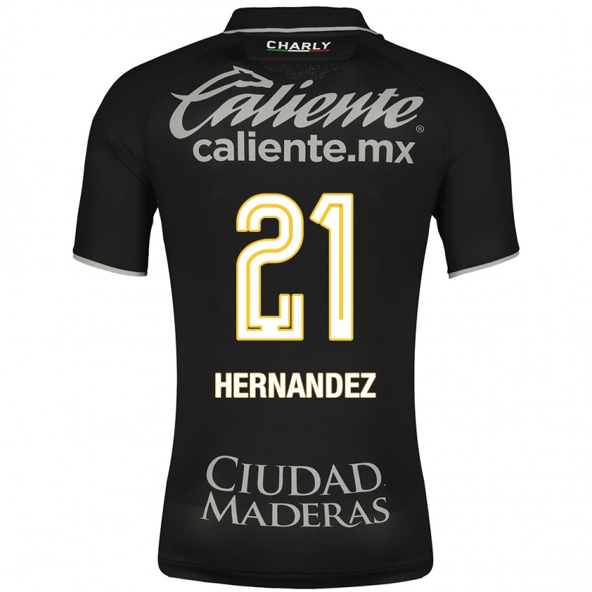 Bambino Maglia Alexa Hernández #21 Nero Kit Gara Away 2023/24 Maglietta