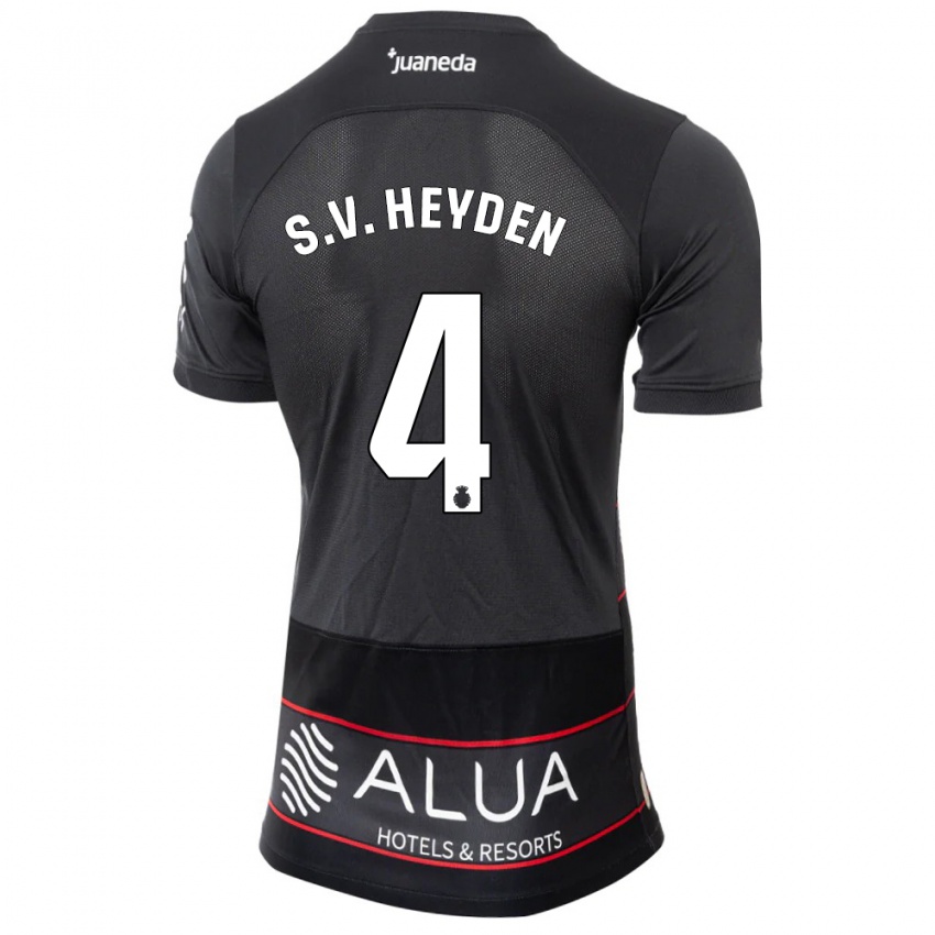 Bambino Maglia Siebe Van Der Heyden #4 Nero Kit Gara Away 2023/24 Maglietta