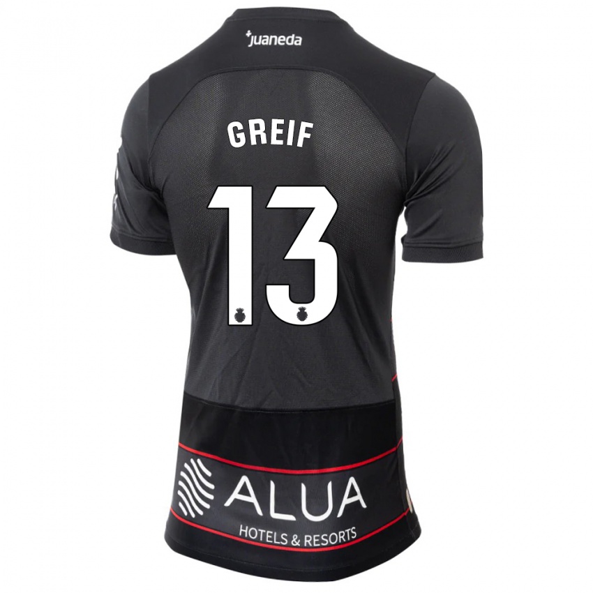 Bambino Maglia Dominik Greif #13 Nero Kit Gara Away 2023/24 Maglietta