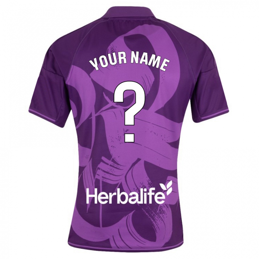 Bambino Maglia Il Tuo Nome #0 Viola Kit Gara Away 2023/24 Maglietta