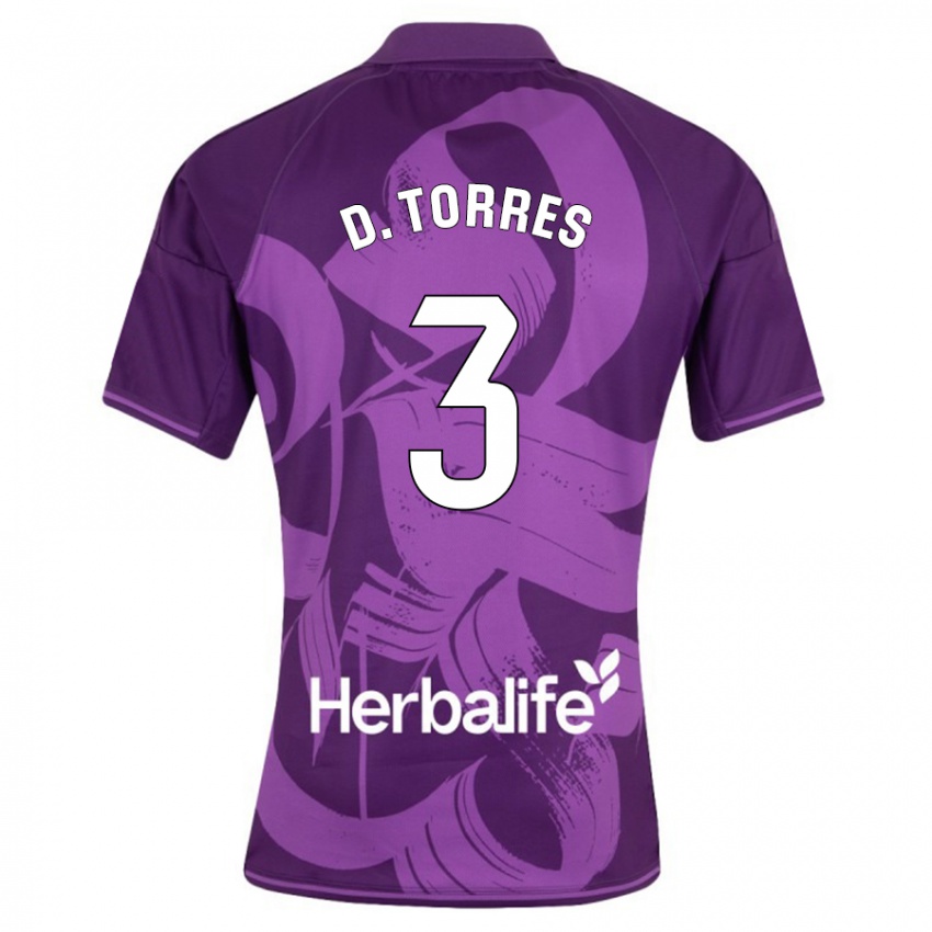 Bambino Maglia David Torres #3 Viola Kit Gara Away 2023/24 Maglietta