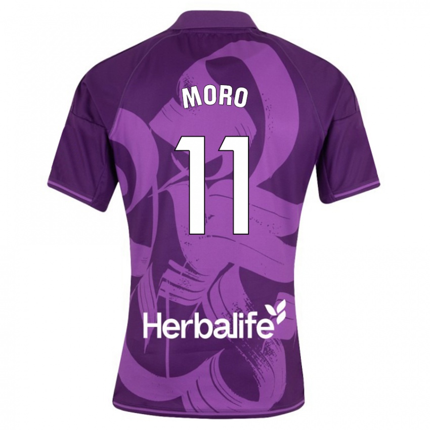 Bambino Maglia Raúl Moro #11 Viola Kit Gara Away 2023/24 Maglietta