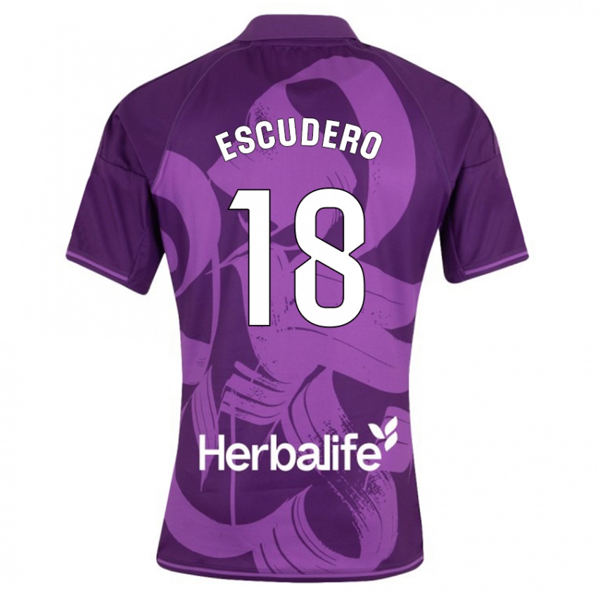 Bambino Maglia Sergio Escudero #18 Viola Kit Gara Away 2023/24 Maglietta