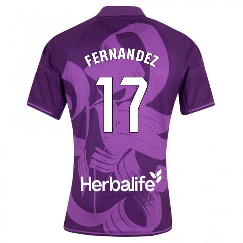 Bambino Maglia Dani Fernández #17 Viola Kit Gara Away 2023/24 Maglietta