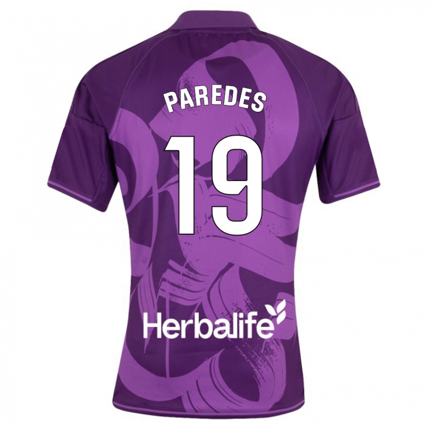 Bambino Maglia Yago Paredes #19 Viola Kit Gara Away 2023/24 Maglietta