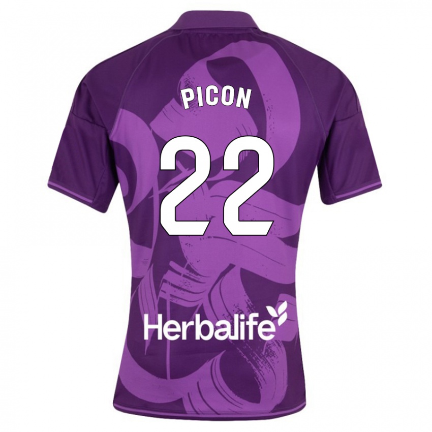 Bambino Maglia Pablo Picón #22 Viola Kit Gara Away 2023/24 Maglietta