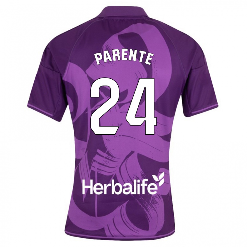 Bambino Maglia Iago Parente #24 Viola Kit Gara Away 2023/24 Maglietta