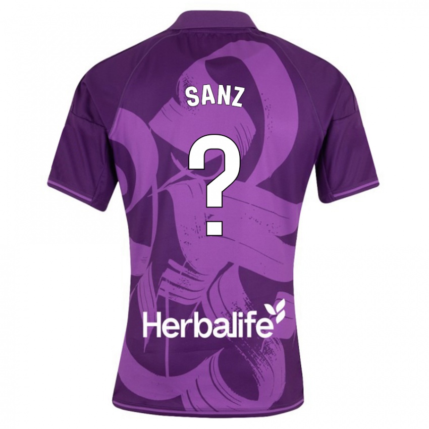 Bambino Maglia David Sanz #0 Viola Kit Gara Away 2023/24 Maglietta