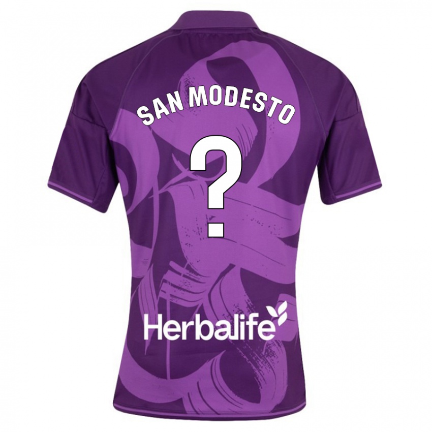 Bambino Maglia Hugo San Modesto #0 Viola Kit Gara Away 2023/24 Maglietta