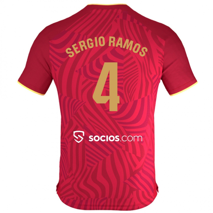 Bambino Maglia Sergio Ramos #4 Rosso Kit Gara Away 2023/24 Maglietta