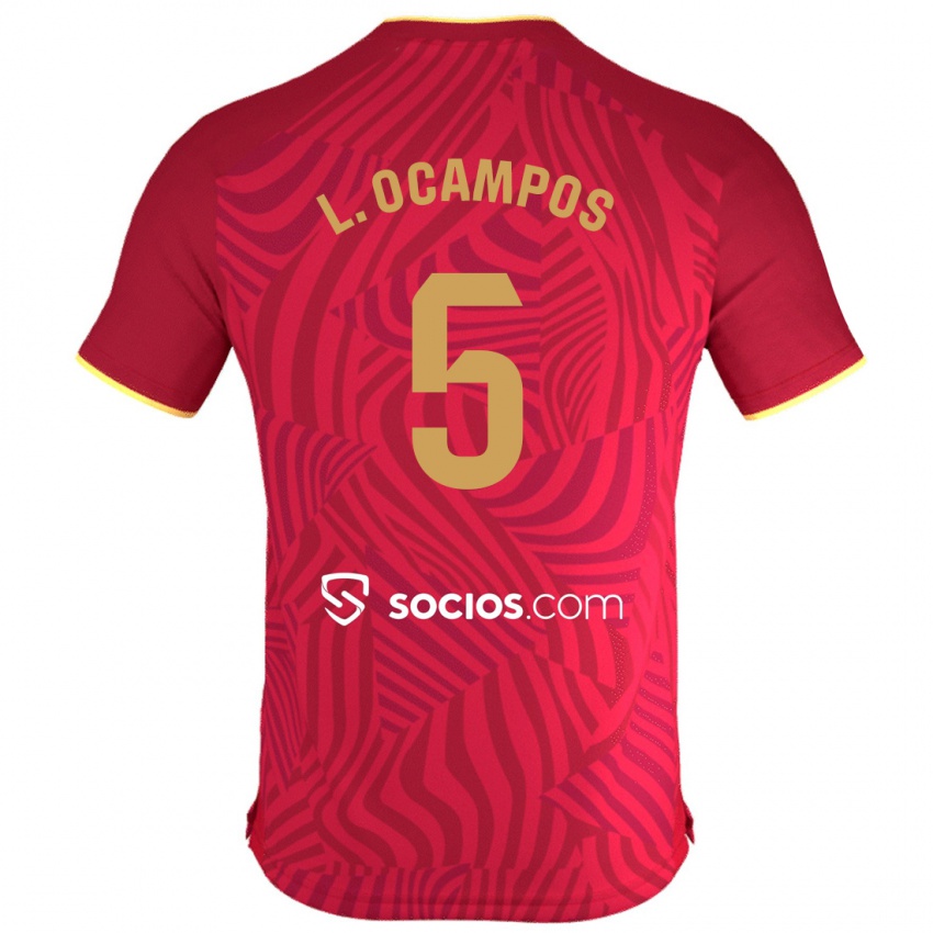 Bambino Maglia Lucas Ocampos #5 Rosso Kit Gara Away 2023/24 Maglietta