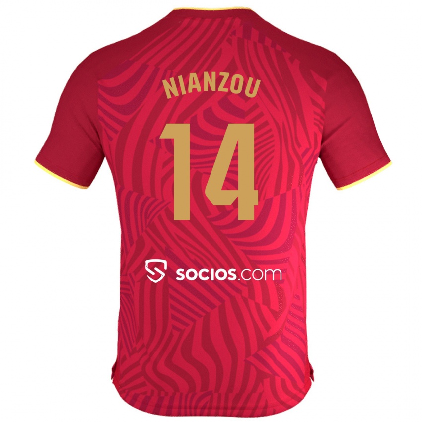 Bambino Maglia Tanguy Nianzou #14 Rosso Kit Gara Away 2023/24 Maglietta