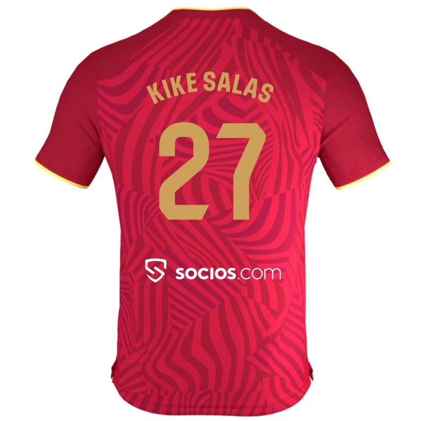 Bambino Maglia Kike Salas #27 Rosso Kit Gara Away 2023/24 Maglietta