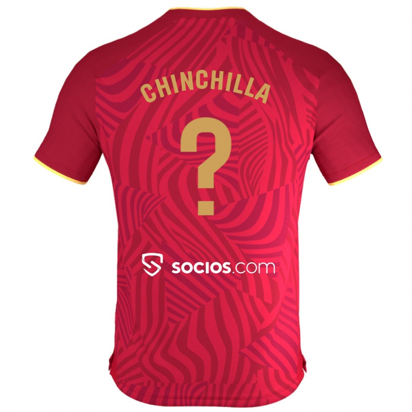 Bambino Maglia Gustavo Chinchilla #0 Rosso Kit Gara Away 2023/24 Maglietta