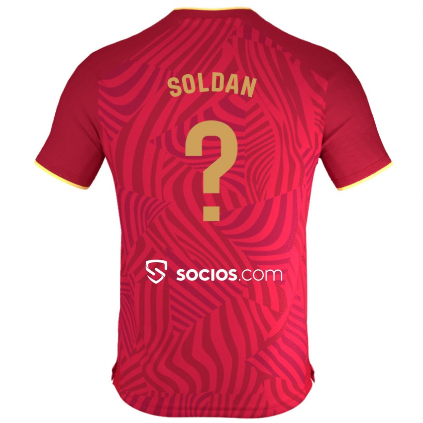 Bambino Maglia Iván Soldán #0 Rosso Kit Gara Away 2023/24 Maglietta