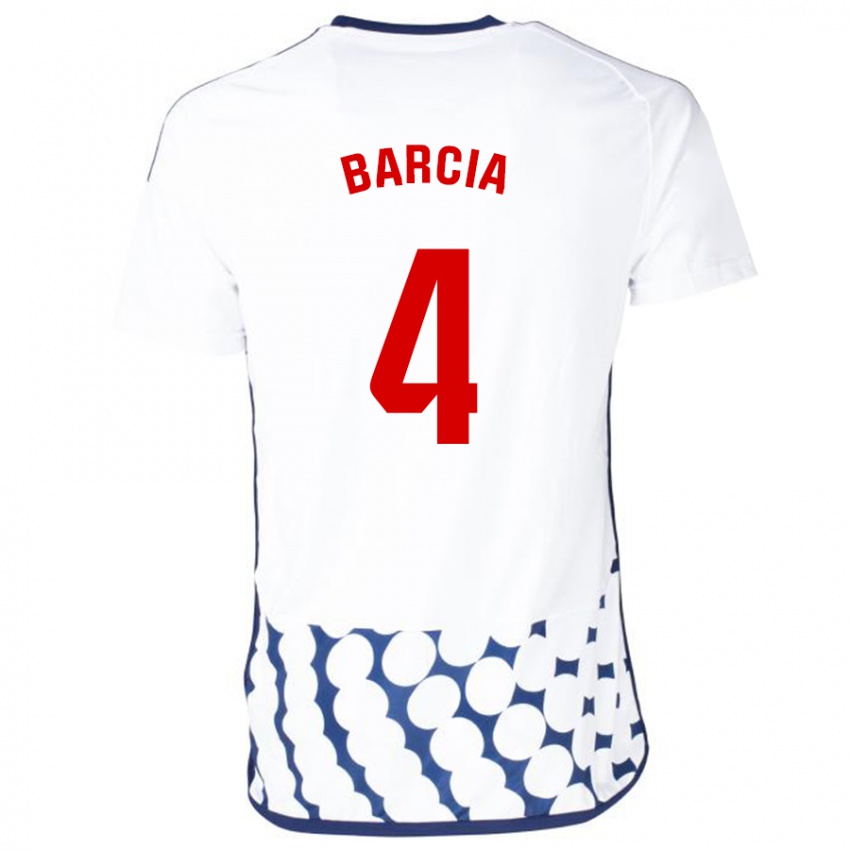 Bambino Maglia Sergio Barcia #4 Bianco Kit Gara Away 2023/24 Maglietta