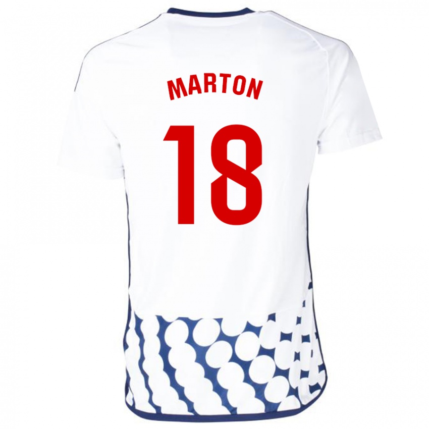 Bambino Maglia Javier Martón #18 Bianco Kit Gara Away 2023/24 Maglietta