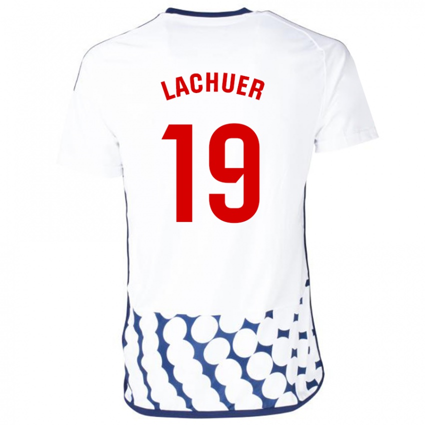 Bambino Maglia Mathis Lachuer #19 Bianco Kit Gara Away 2023/24 Maglietta