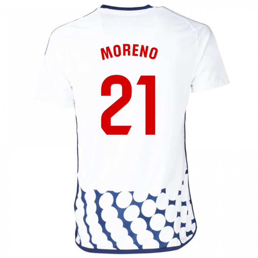 Bambino Maglia Diego Moreno #21 Bianco Kit Gara Away 2023/24 Maglietta