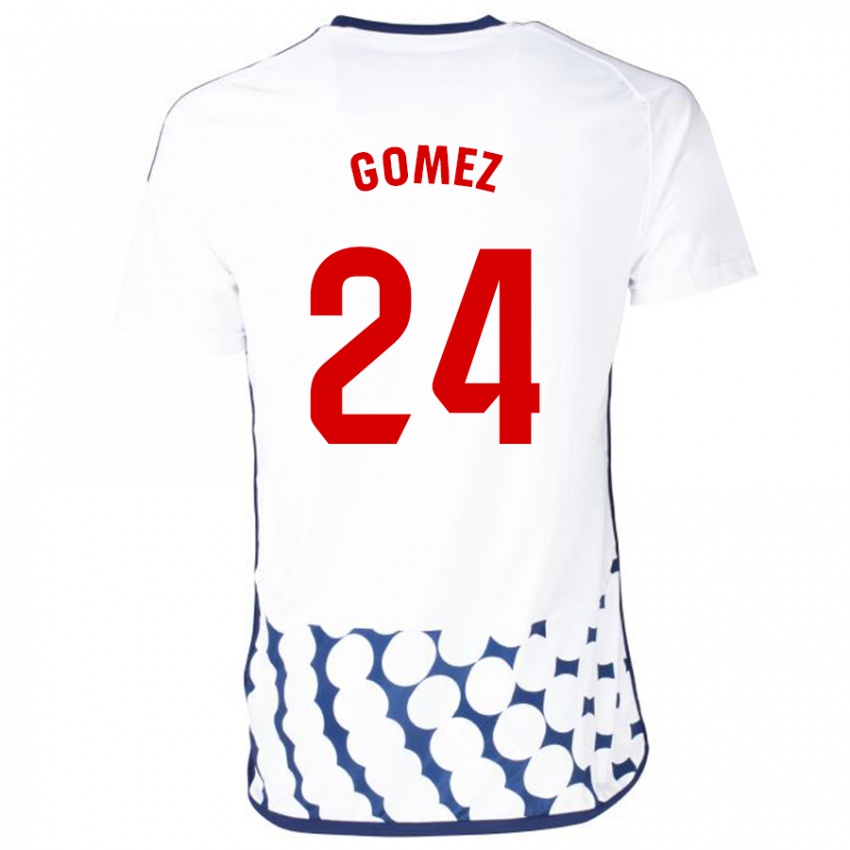 Bambino Maglia Jonathan Gómez #24 Bianco Kit Gara Away 2023/24 Maglietta