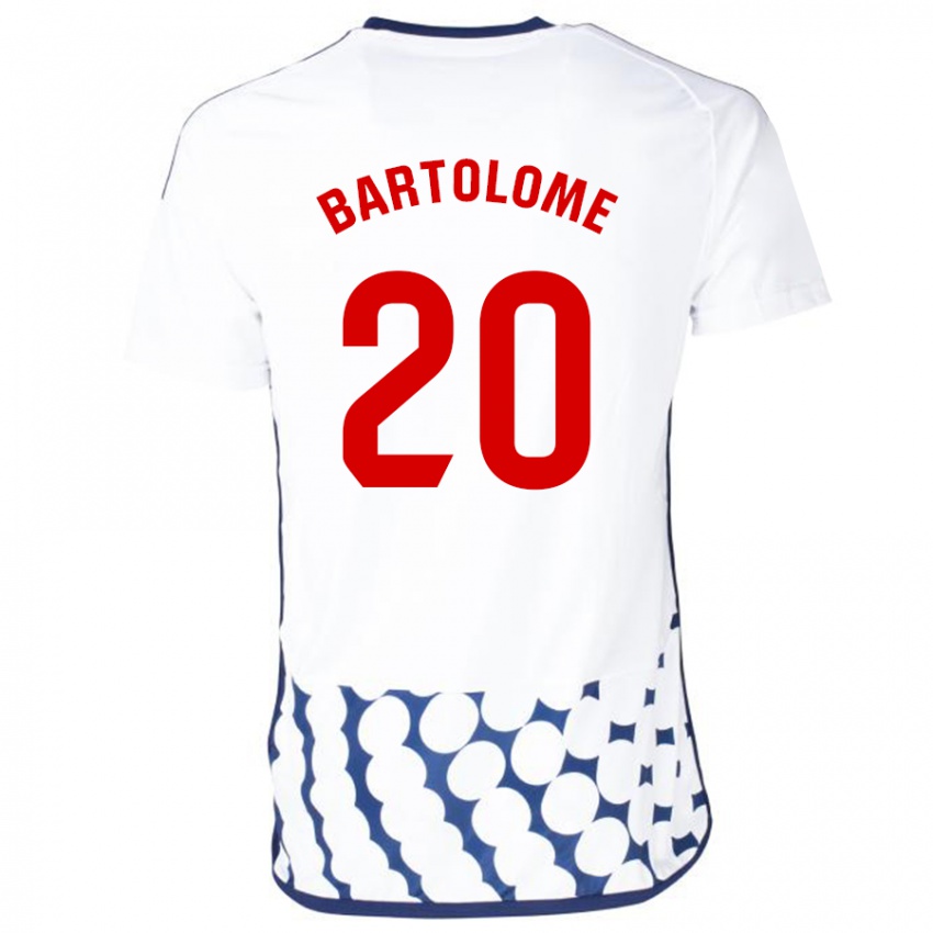 Bambino Maglia Diego Bartolomé #20 Bianco Kit Gara Away 2023/24 Maglietta