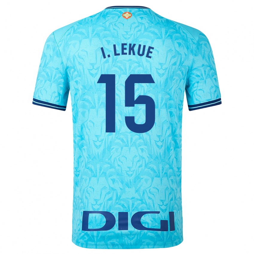 Bambino Maglia Iñigo Lekue #15 Cielo Blu Kit Gara Away 2023/24 Maglietta