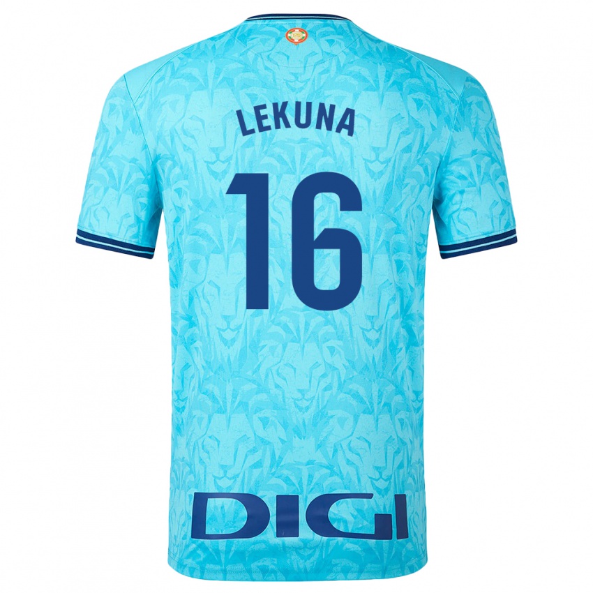 Bambino Maglia Adrián Lekuna #16 Cielo Blu Kit Gara Away 2023/24 Maglietta