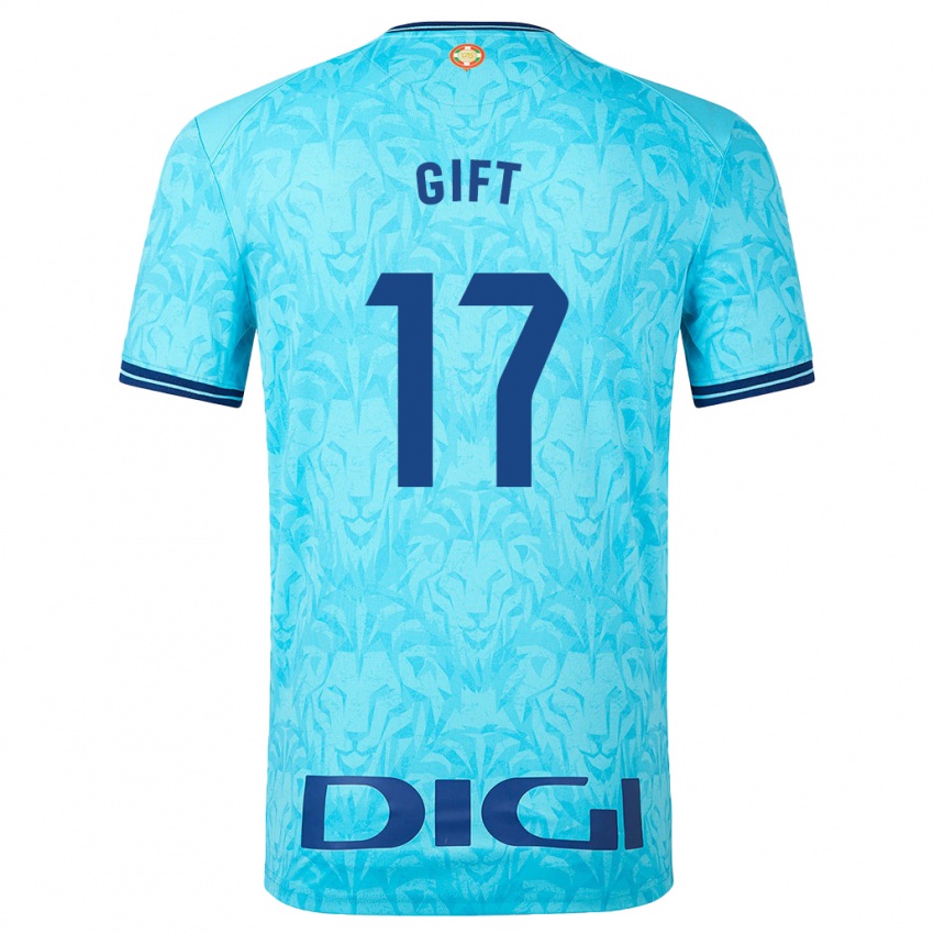 Bambino Maglia Elijah Gift #17 Cielo Blu Kit Gara Away 2023/24 Maglietta