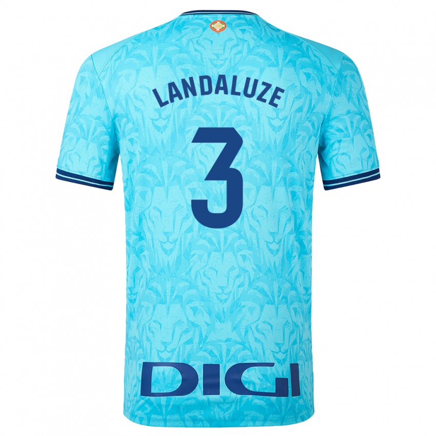 Bambino Maglia Naia Landaluze Marquínez #3 Cielo Blu Kit Gara Away 2023/24 Maglietta