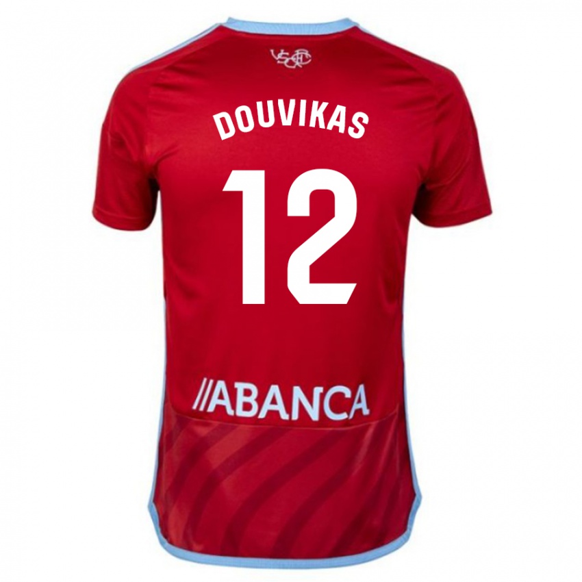 Bambino Maglia Anastasios Douvikas #12 Rosso Kit Gara Away 2023/24 Maglietta