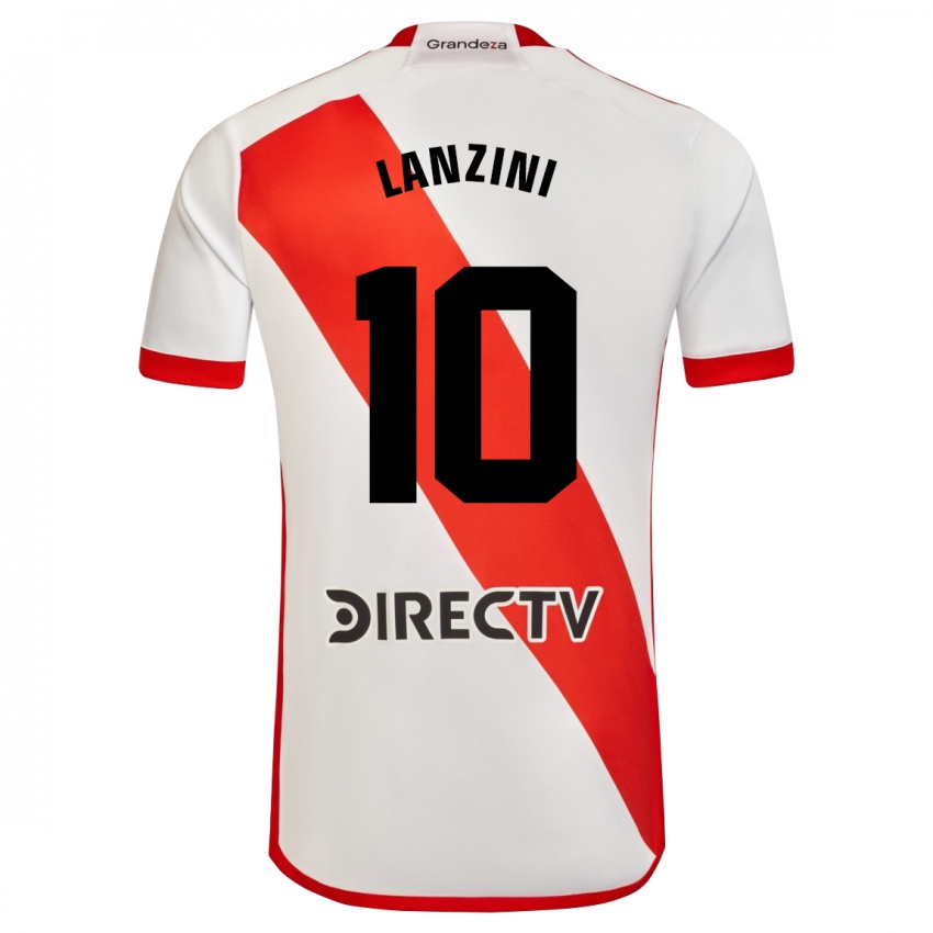 Uomo Maglia Manuel Lanzini #10 Bianco Rosso Kit Gara Home 2023/24 Maglietta