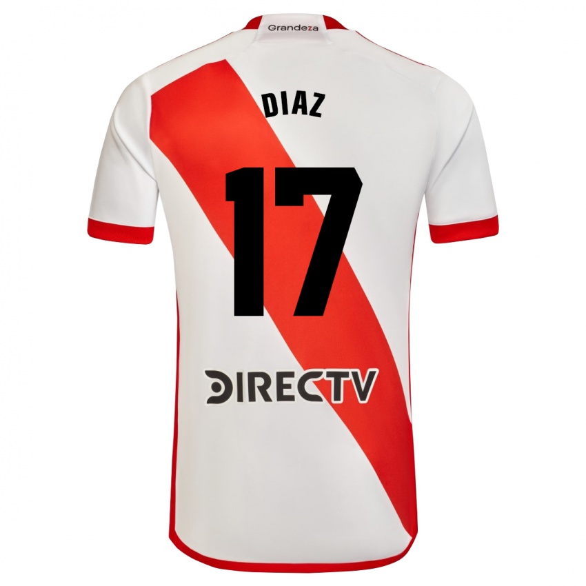 Uomo Maglia Paulo Diaz #17 Bianco Rosso Kit Gara Home 2023/24 Maglietta