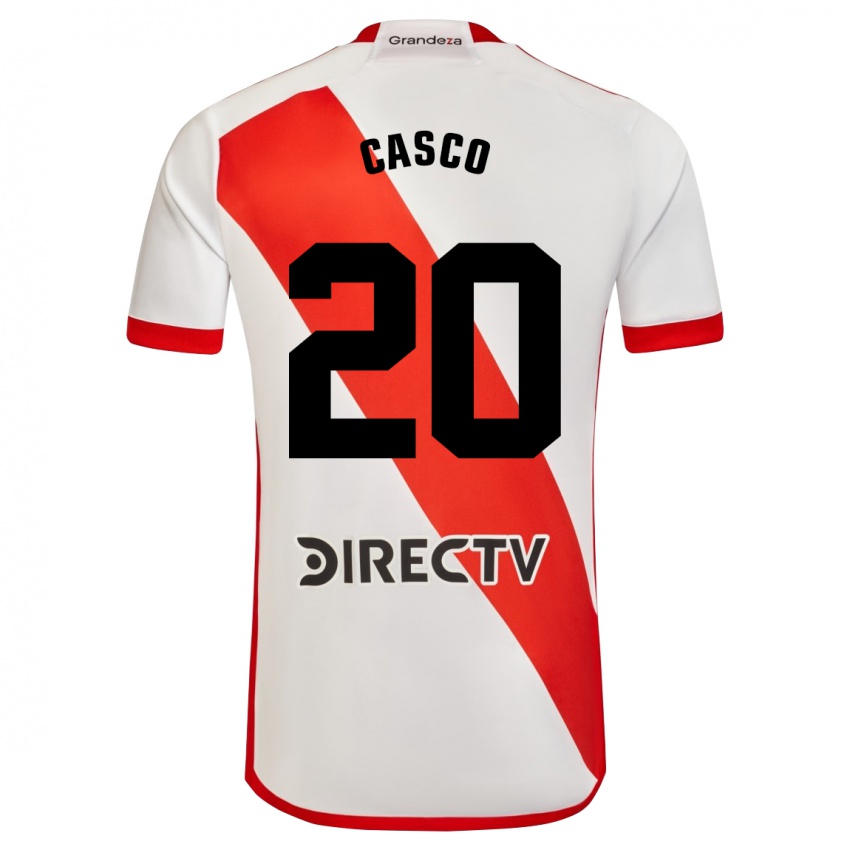 Uomo Maglia Milton Casco #20 Bianco Rosso Kit Gara Home 2023/24 Maglietta
